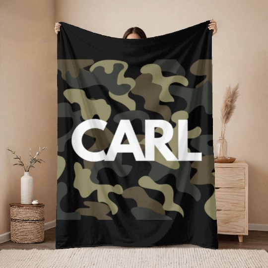 Carl Name Throw Blankets for Men Good Quality Camouflage