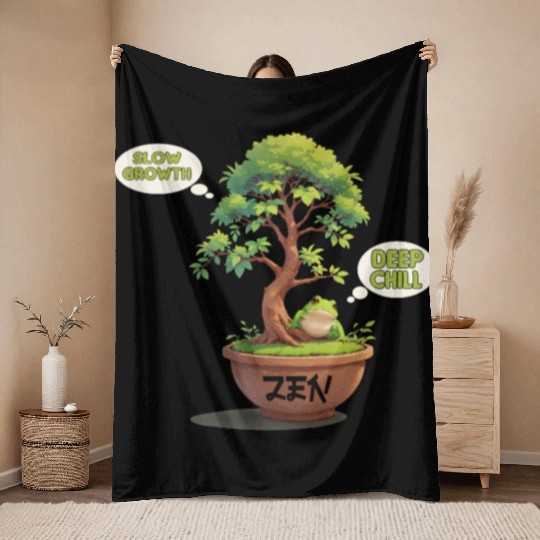 Slow growth, deep chill Throw Blankets