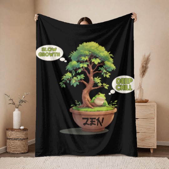 Slow growth, deep chill Throw Blankets