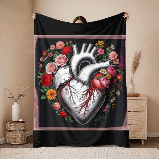 Flower Heart Spring by Tobe Fonseca Throw Blankets