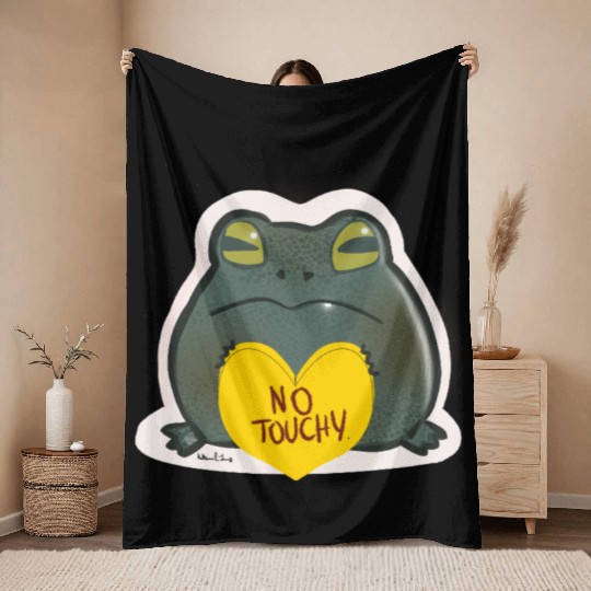 NO Touchy! Grumpy toad. Throw Blankets