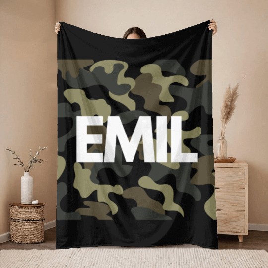 Emil Name Throw Blankets Men Good Quality Camouflage