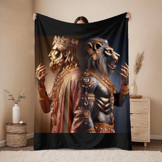 Beast king Throw Blankets