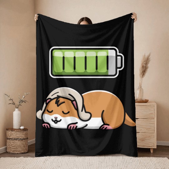 Hamster Sleeping Recharging Night Bedtime Throw Blankets