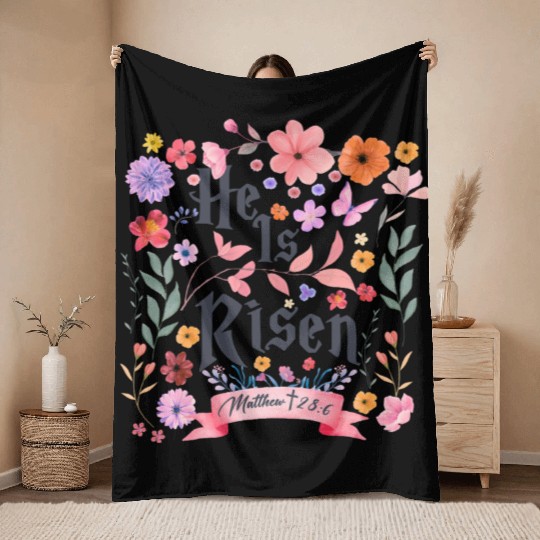 He Is Risen Throw Blankets