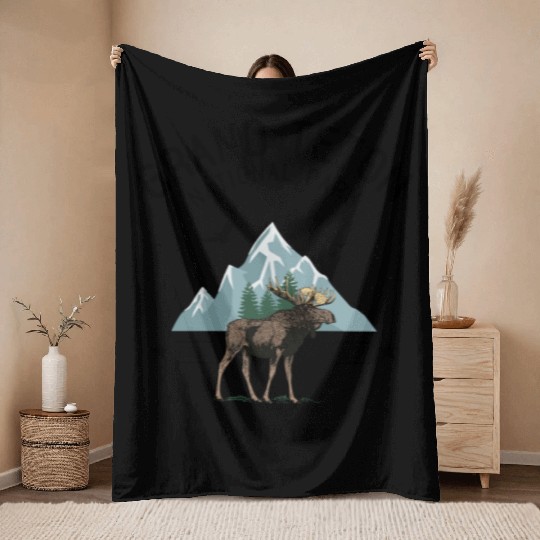 Grand Teton National Park Est. 1929 Wyoming Throw Blankets