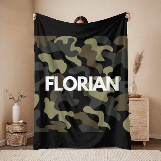 Florian Name Throw Blankets Men Good Quality Camouflage