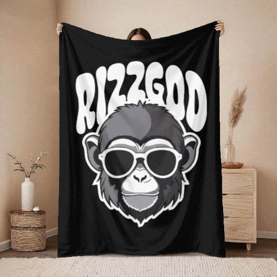 Rizz God – Ultimate Ape Charm Throw Blankets