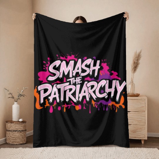 Smash The Patriarchy - International Womens Day Throw Blankets