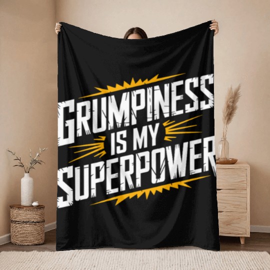 Grumpy Old Man Throw Blankets