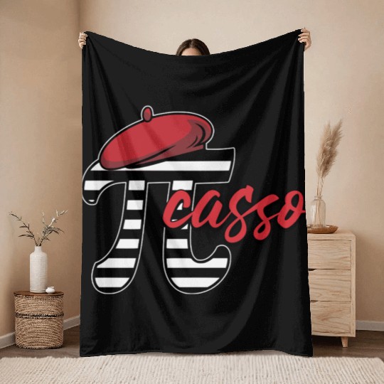 PI-casso Funny Pi Day Throw Blankets