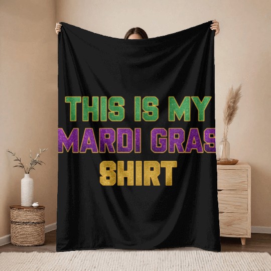 This Is My Mardi Gras Throw Blankets Funny Outfit Men Women