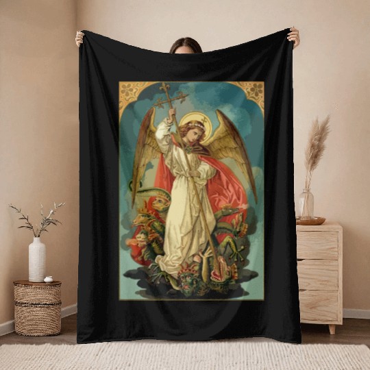 Saint Michael the Archangel Throw Blankets