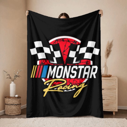 monstar racing barbed wire Throw Blankets