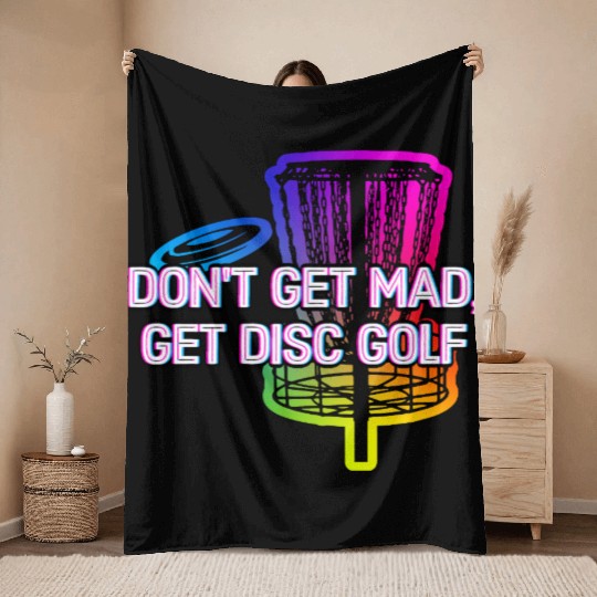 Dont Be Mad Get Disc Golf Funny Couples Humor Throw Blankets