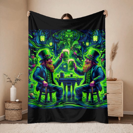 St. Patrick's Day Cheers Throw Blankets