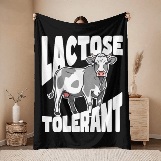 Lactose Tolerant – Built Different Throw Blankets