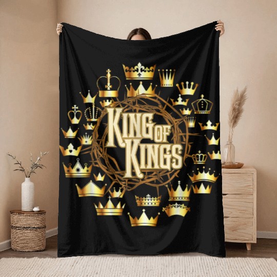 Jesus is The King of Kings Easter Throw Blankets