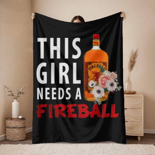 This Girl Needs A Fireball Throw Blankets