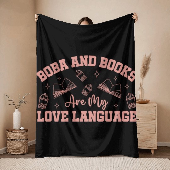 Boba tea and books lover Throw Blankets gift