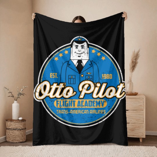 Otto Pilot flight academy Throw Blankets
