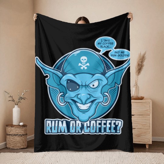 Rum or Coffee Throw Blankets