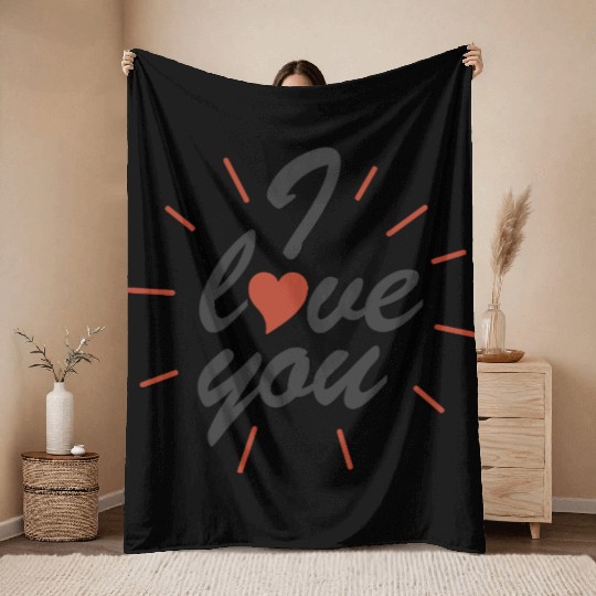 Valentines I Love You Throw Blankets