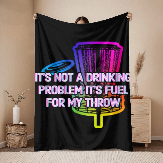 Its Fuel For My Throw Disc Golf Beer Lover Golfer Throw Blankets