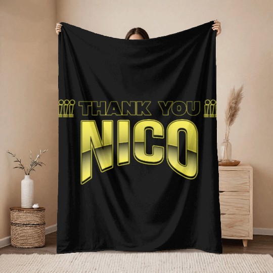 Thank you nico Throw Blankets design yellow