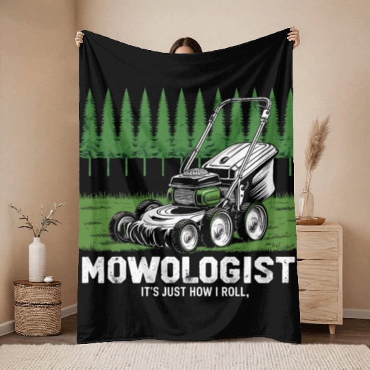 Mowologist Gardener Lawn Mowing Gift Throw Blankets