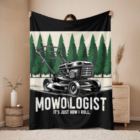 Mowologist Gardener Lawn Mowing Gift Throw Blankets