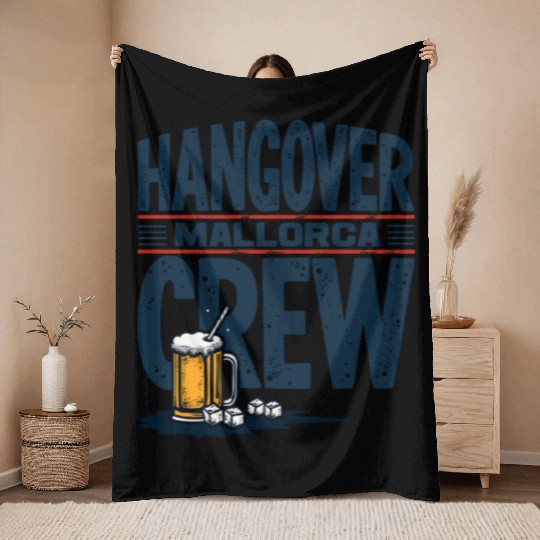 Hangover Crew Mallorca Party Throw Blankets party animal