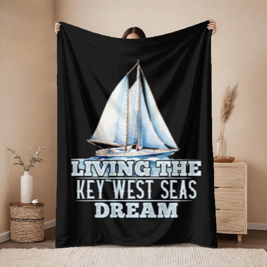 Florida Sunshine-State LIVING THE KEY-WEST SEAS Throw Blankets