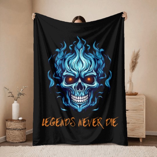 Legends never die Throw Blankets