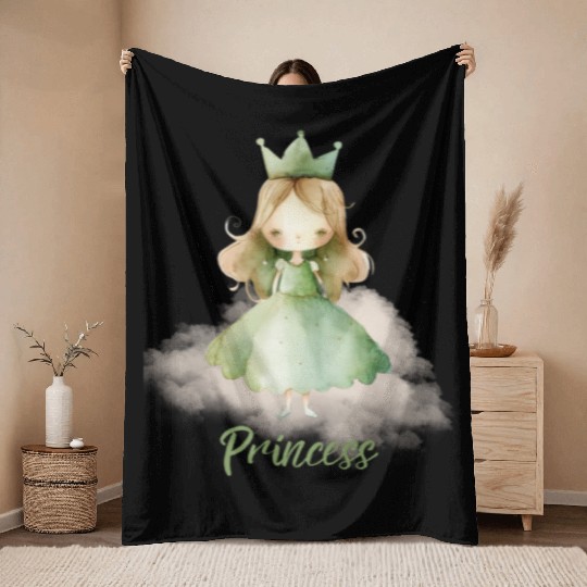 Princess Baby Bodysuit, Cute Infant Jersey One Pie Throw Blankets