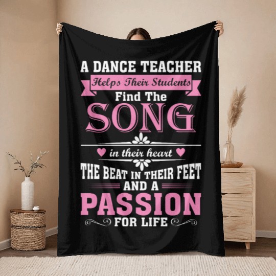 A Dance Teacher Helps Their Students Find The Song Throw Blankets