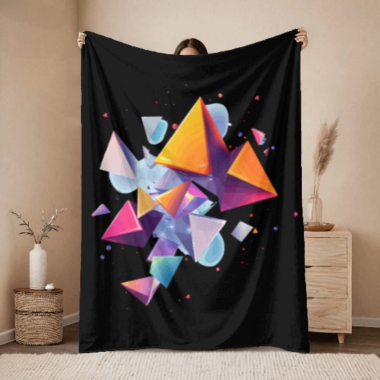 Creative colorful shapes Throw Blankets