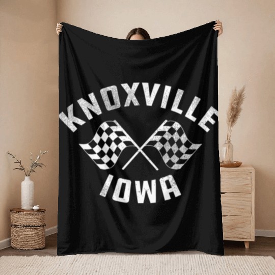 Knoxville Iowa Sprint Car Racing Dirt Track Racing Throw Blankets