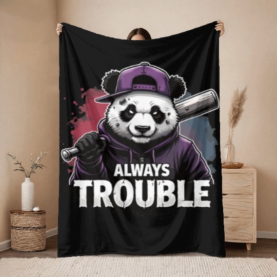 Gangster Panda Panda Bear Pandas Throw Blankets