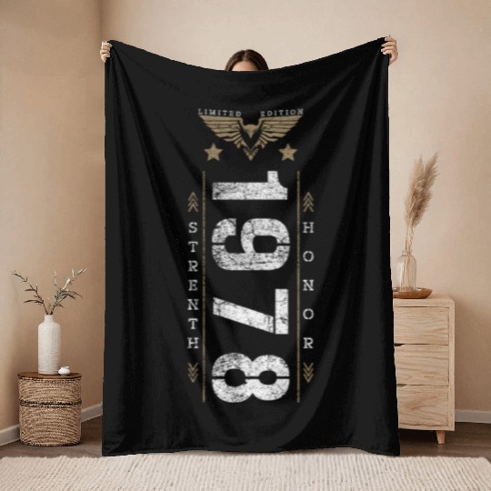 Limited Edition 1978 Strength and Honor Birthday Throw Blankets