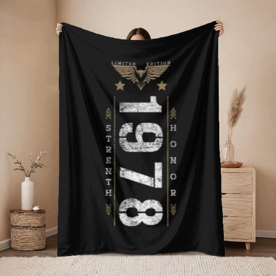 Limited Edition 1978 Strength and Honor Birthday Throw Blankets