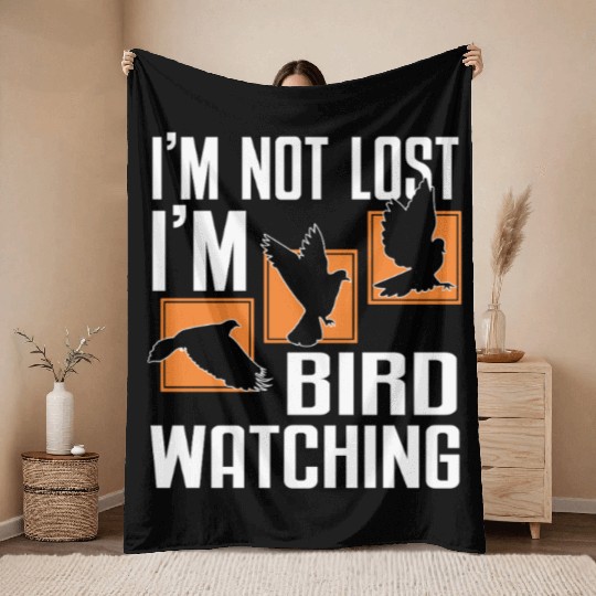 Bird Watching Cute Bird Lover Throw Blankets
