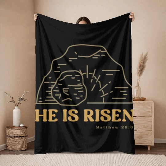 He Is Risen Throw Blankets