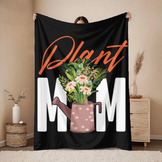 Plant Lover Gardening Plant Mom Throw Blankets