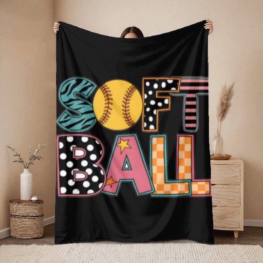 Game Day Baseball Life Softball Life for Mom Boys Throw Blankets