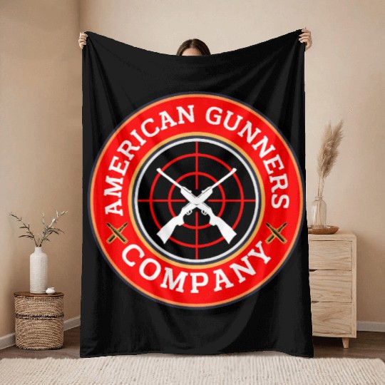 american gunners company Throw Blankets
