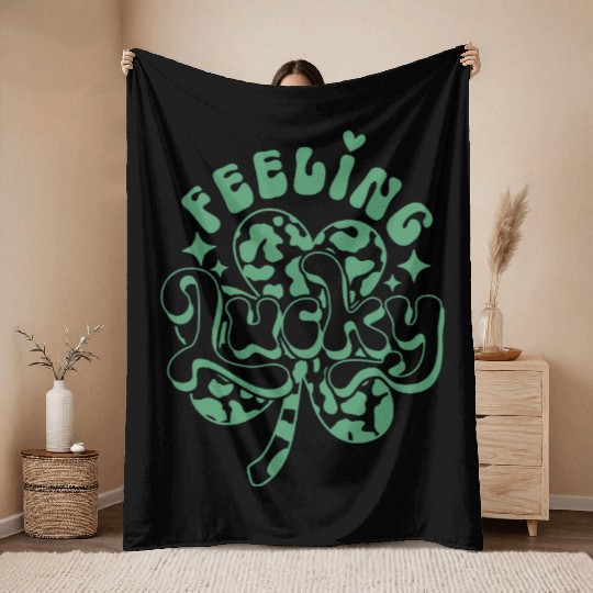 Feeling Lucky | St. Patrick’s Day Clover Leaf Throw Blankets