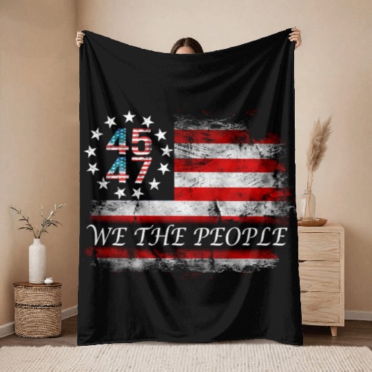 45 47 we the people Throw Blankets