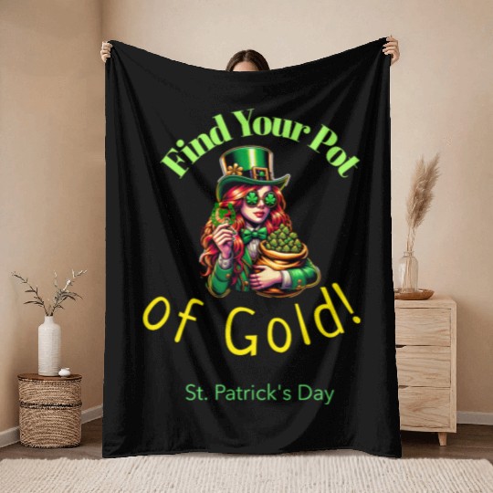 Find Your Pot of Gold Throw Blankets