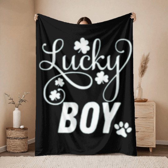 Lucky Boy St Patrick's Day Throw Blankets